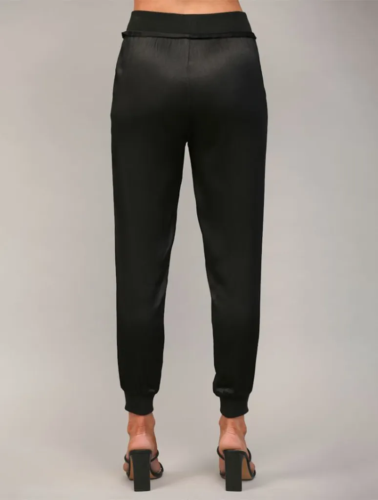 Textured Satin Jogger Pants