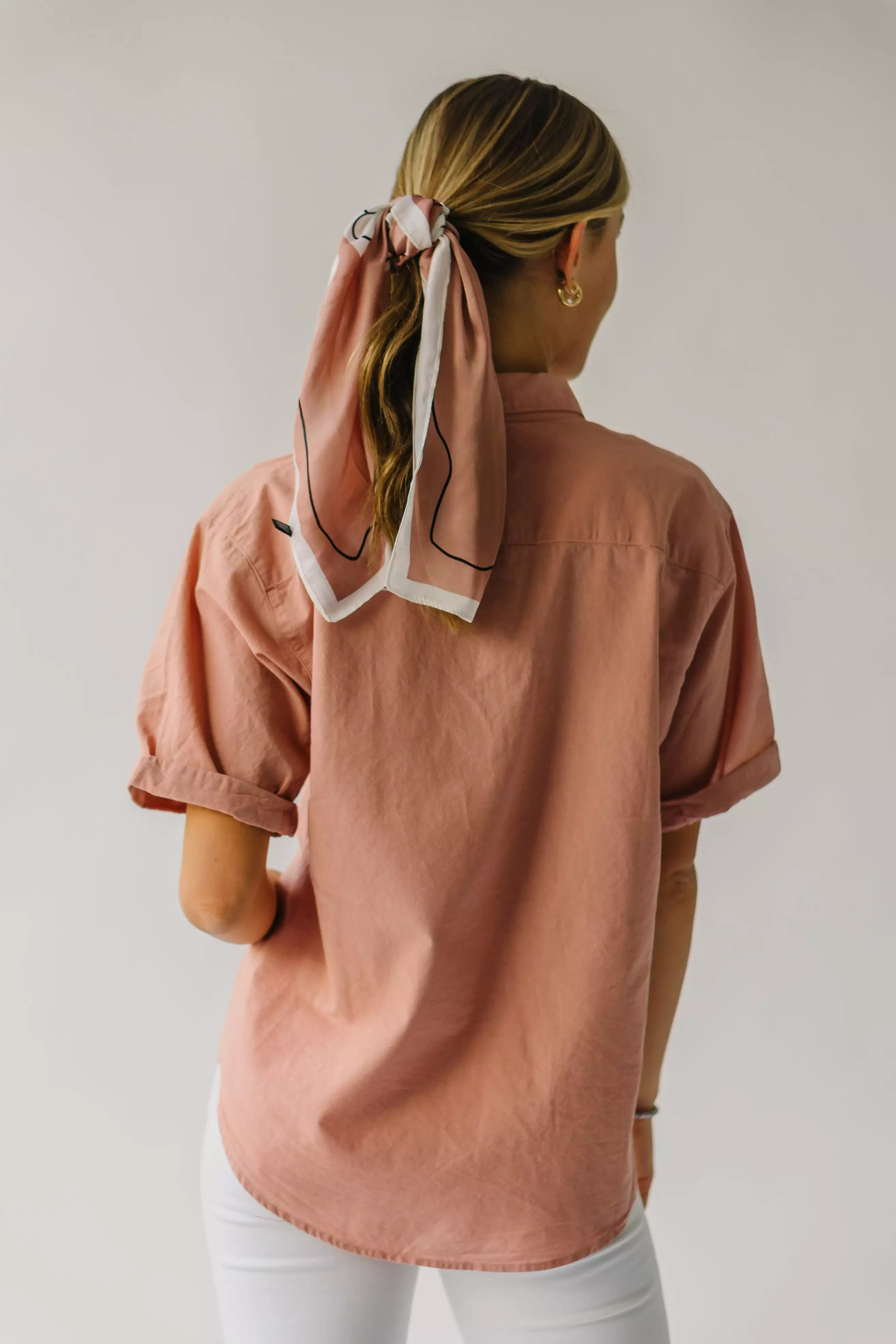 The Rosner Cuff Sleeved Button-Up Blouse in Ginger