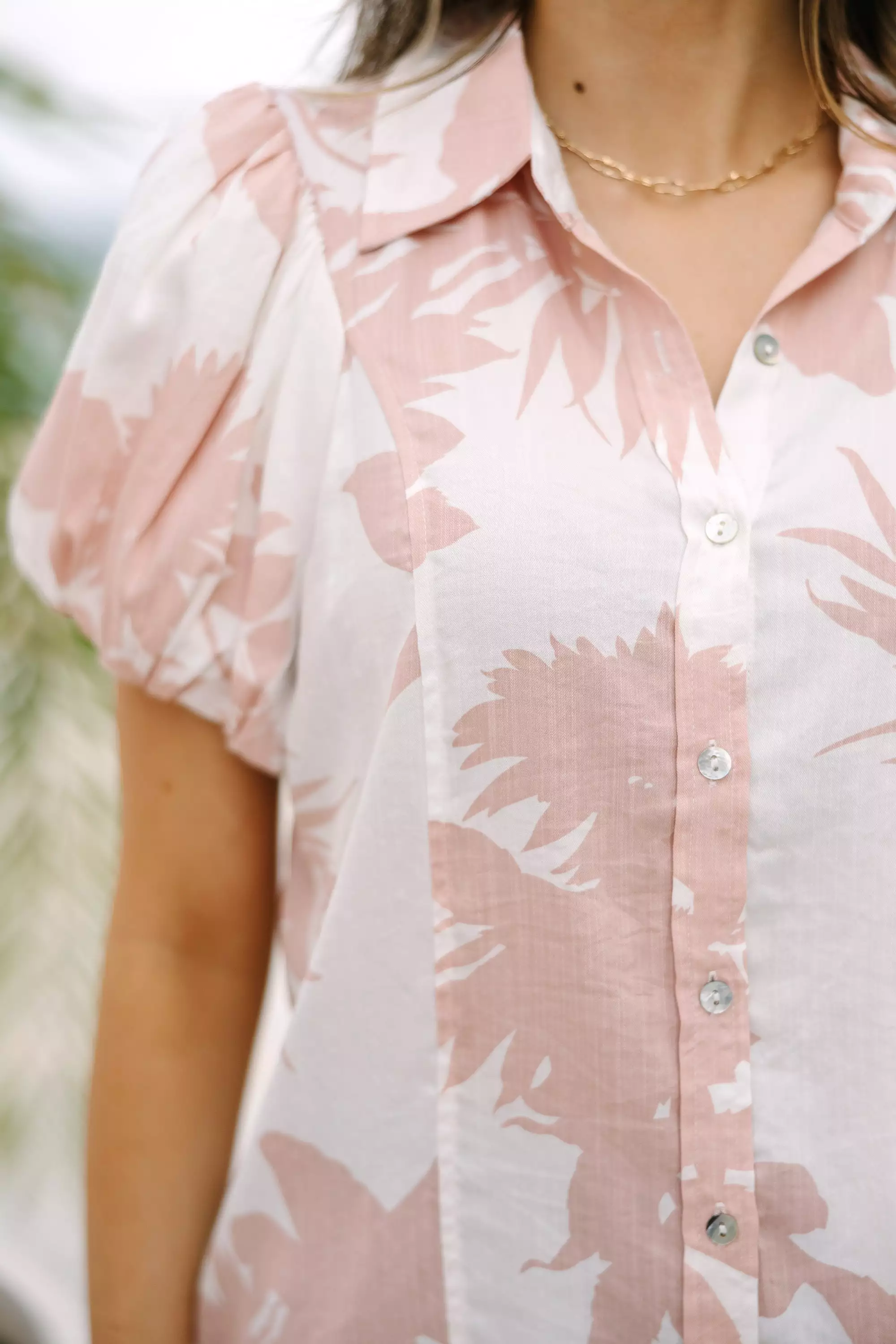 True Colors Blush Pink Floral Blouse