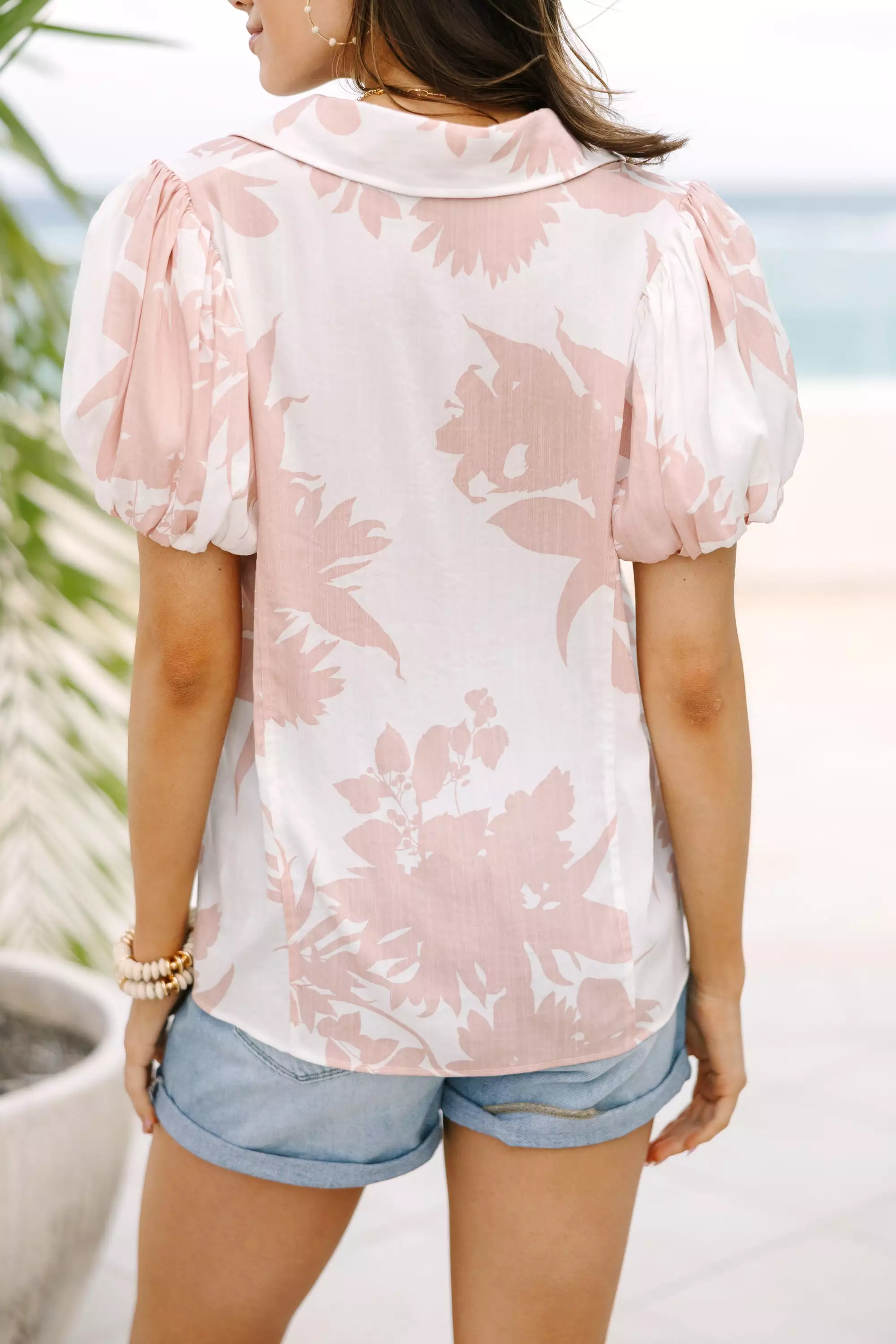 True Colors Blush Pink Floral Blouse