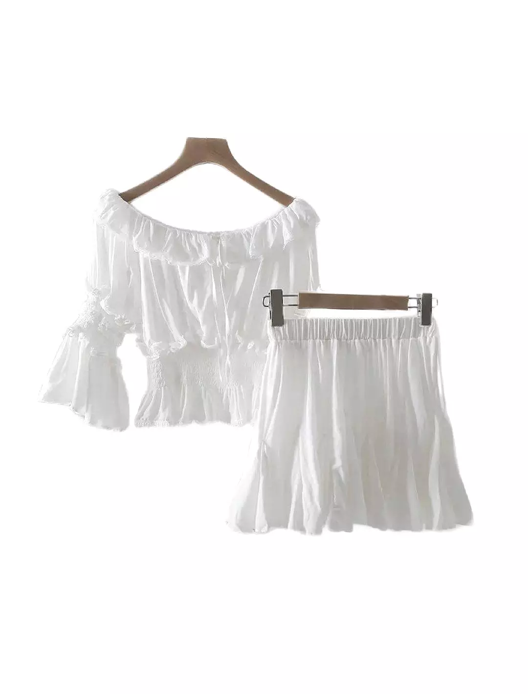 Two Piece Frill Top and Shorts Set