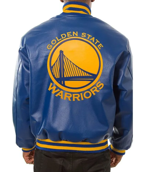 Varsity Golden State Warriors Royal Blue Leather Jacket