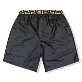 Versace Medusa Iconic Swimming Long Length Satin Shorts Black