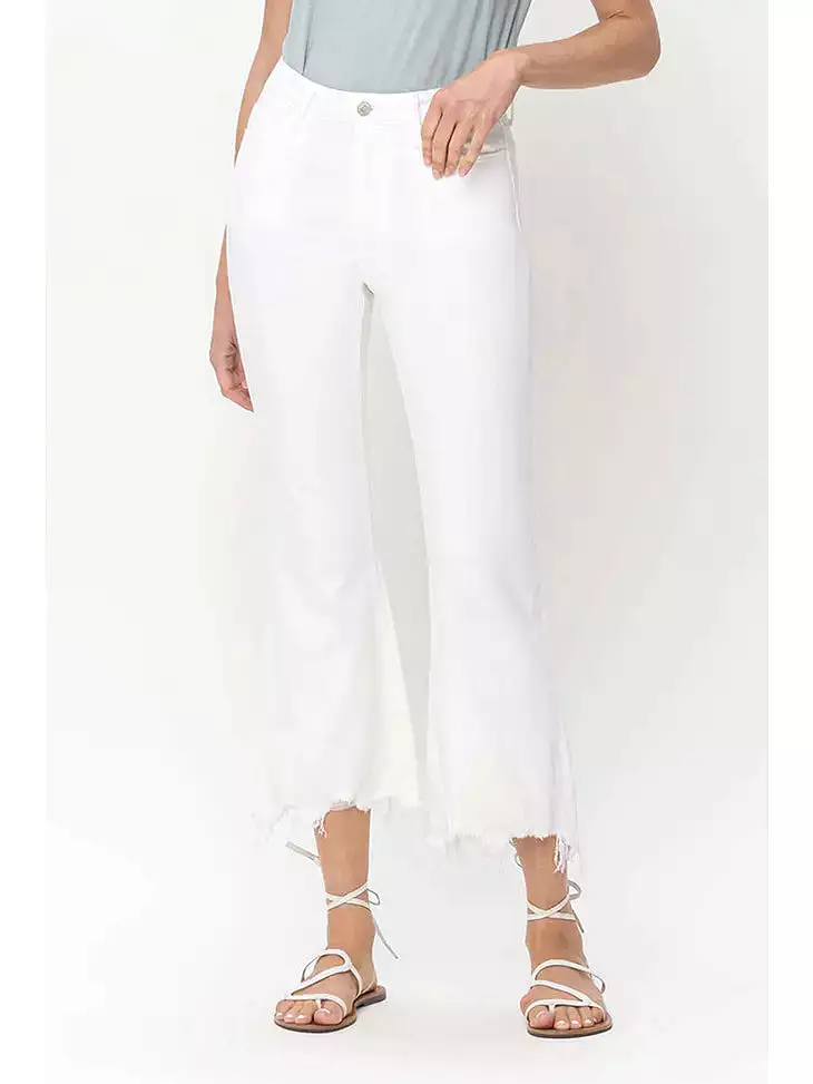 Vervet High Rise Cropped Flare Jeans - Optic White