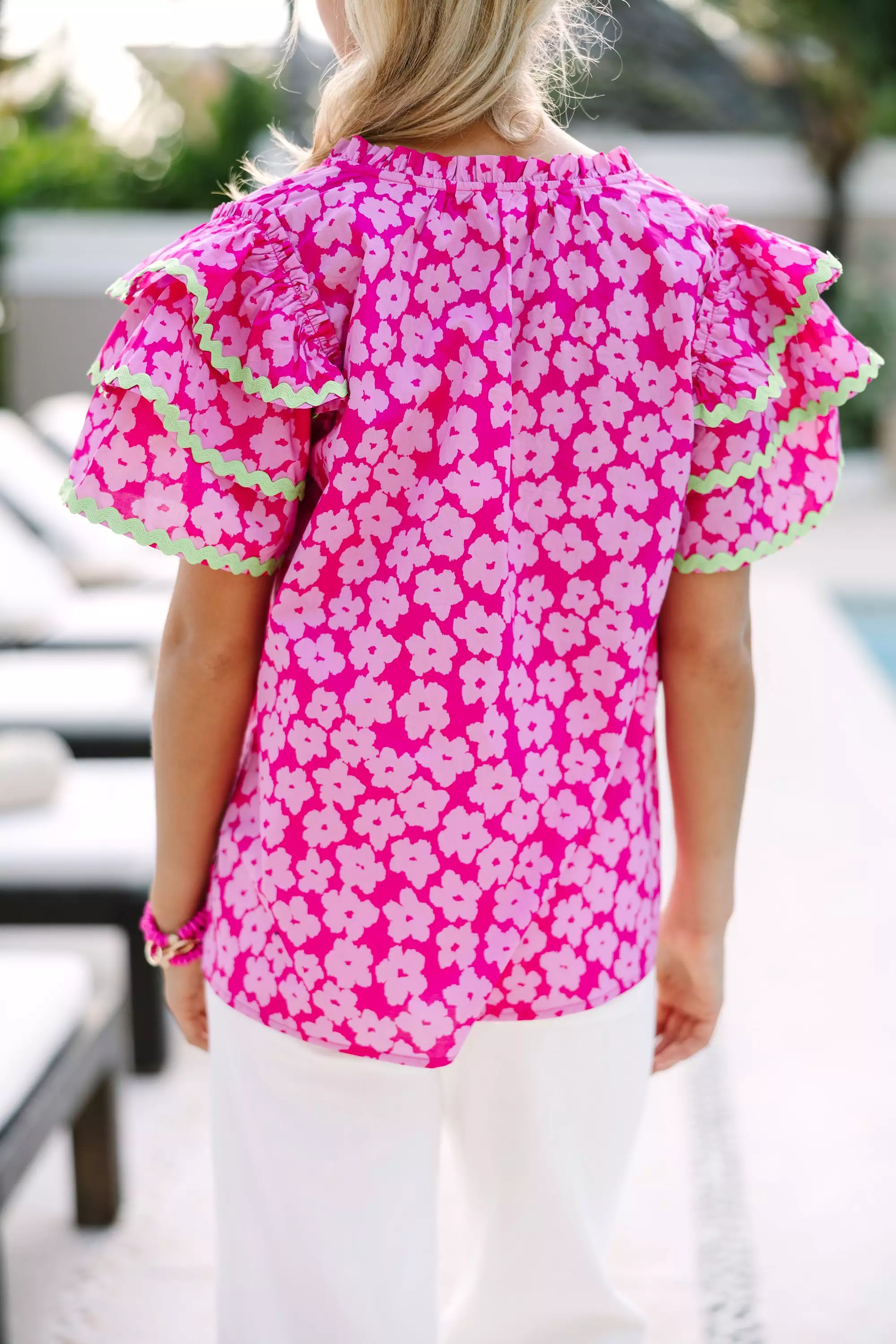 Waiting For You Pink Floral Blouse