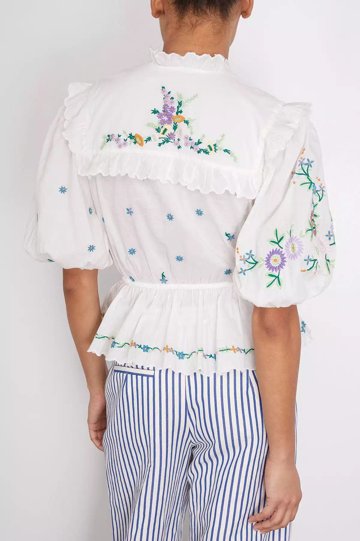 Willa Embroidered Blouse in Ivory