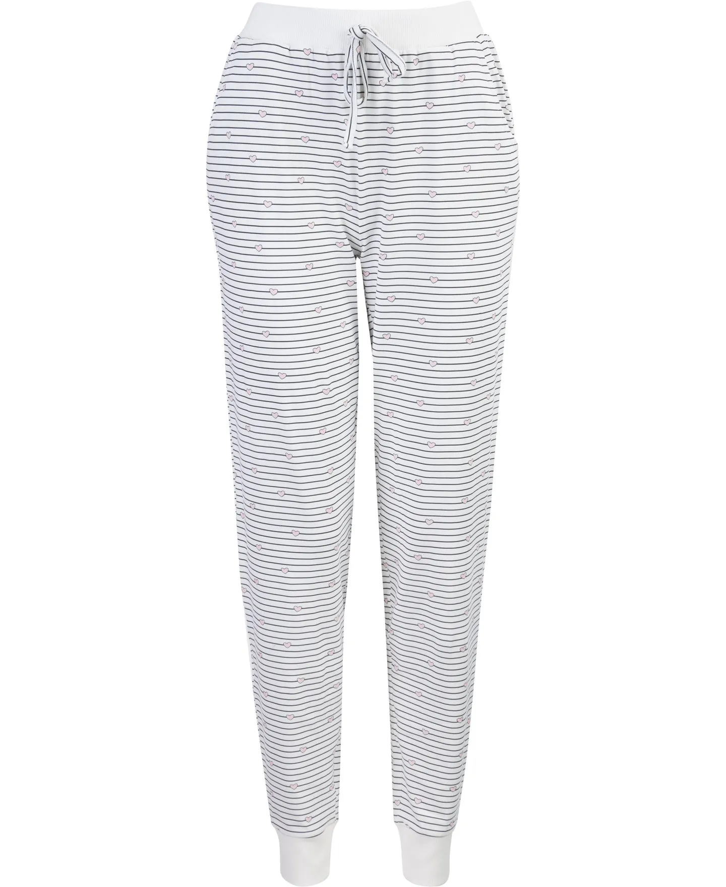 Women's Soft Jogger PJ Pants in Stripe Hearts | Postie