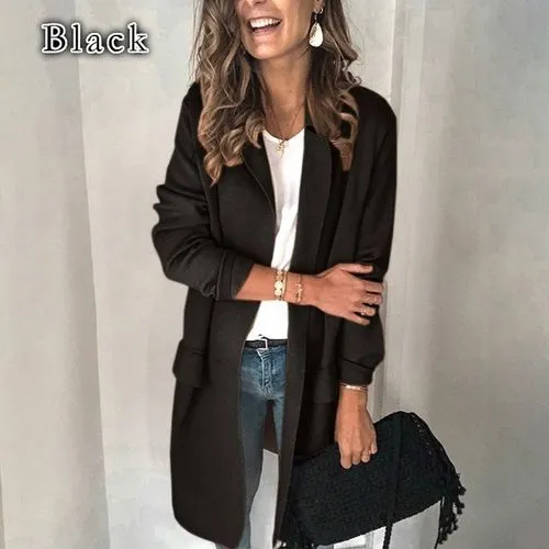 Women's Coat Long Sleeve Blazers Business Solid Color