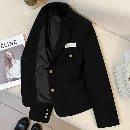 Women's Coat Long Sleeve Blazers Elegant Solid Color