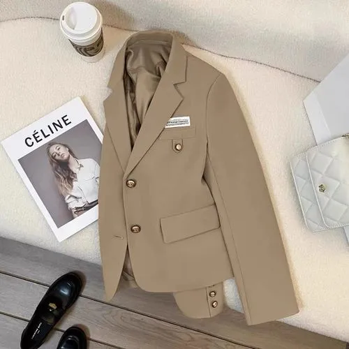 Women's Coat Long Sleeve Blazers Elegant Solid Color