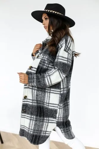 Women'S Fashion Tartan Patchwork Coat