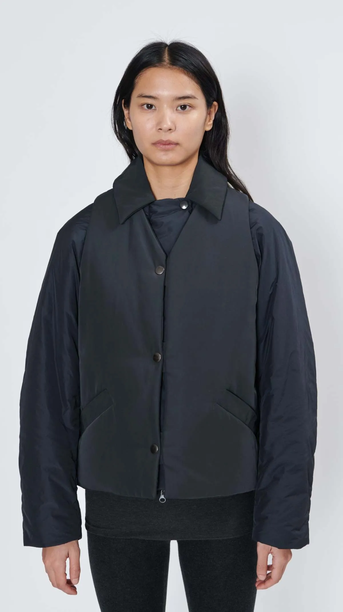 Worker Coat Over Utility Vest - Navy